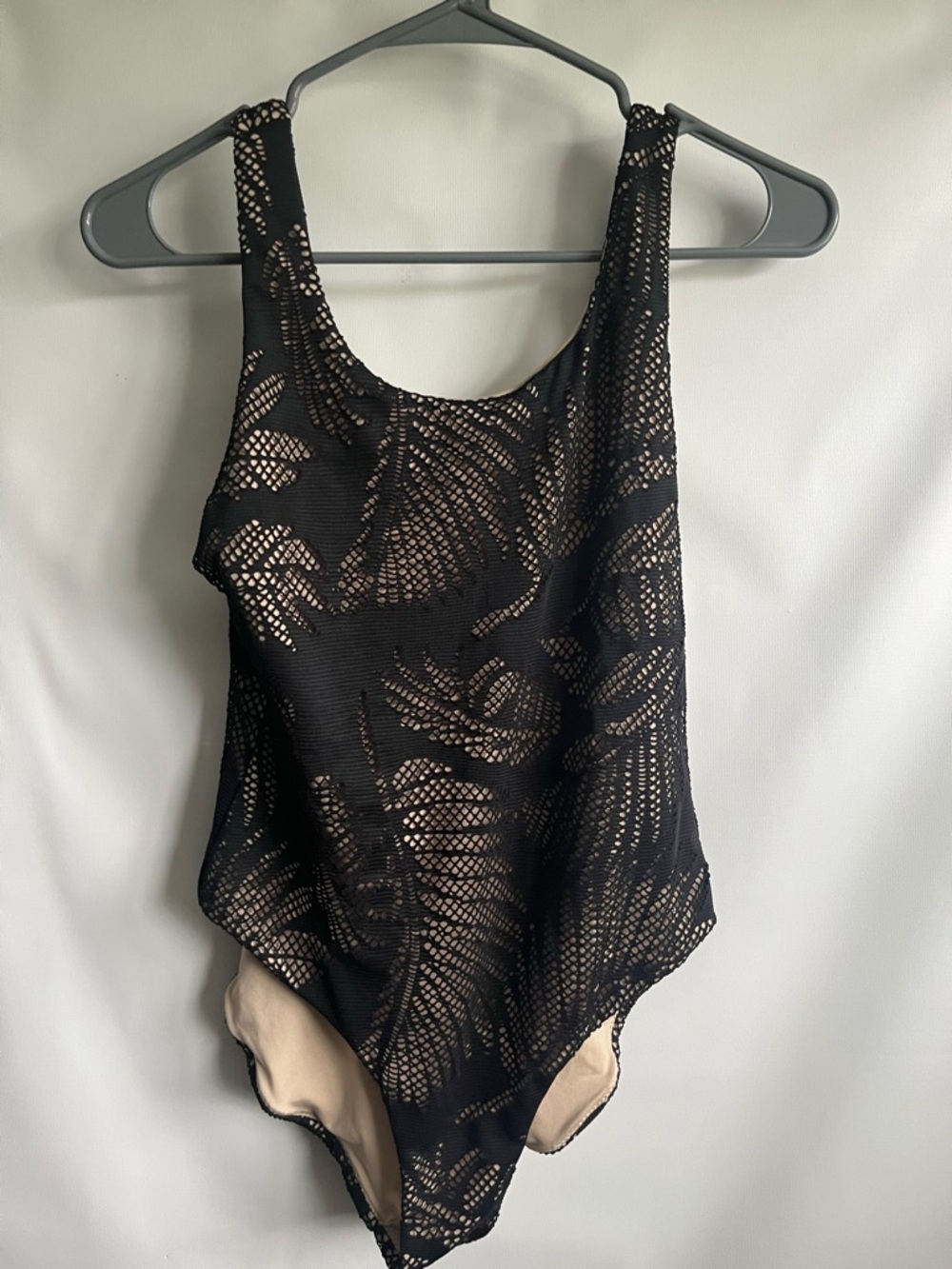 Vigoss Black Lace Swim One-Piece with Nude Lining
